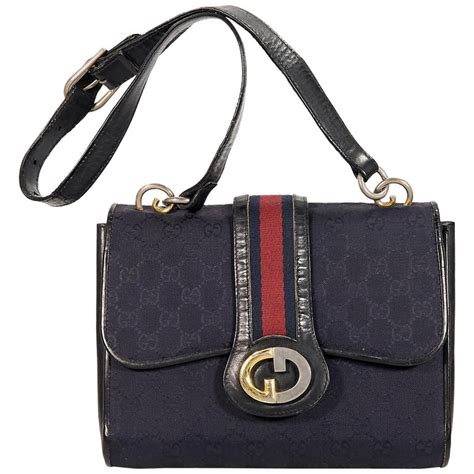 vintage gucci bag navy|gucci rhinestone bag.